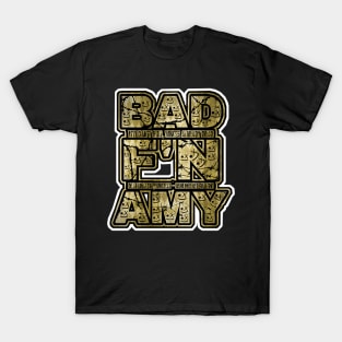 BAD AMY ''BAD F'N AMY'' (ECW PARODY) GOLD T-Shirt